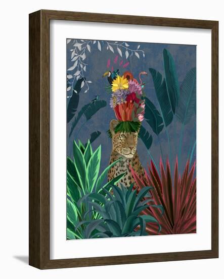 Leopard with Headdress-Fab Funky-Framed Art Print