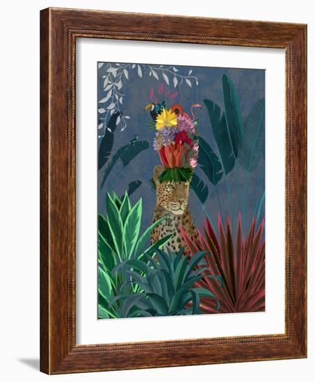 Leopard with Headdress-Fab Funky-Framed Art Print