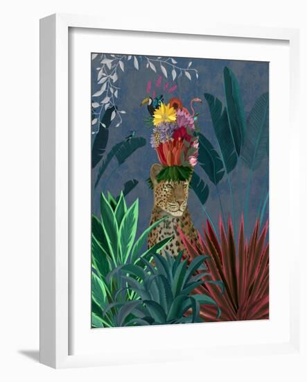 Leopard with Headdress-Fab Funky-Framed Art Print