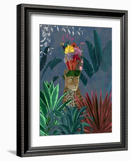 Leopard with Headdress-Fab Funky-Framed Art Print