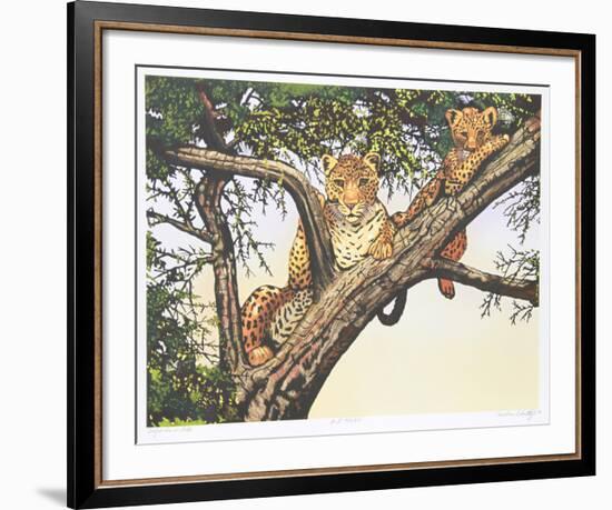 Leopards in Tree-Caroline Schultz-Framed Collectable Print