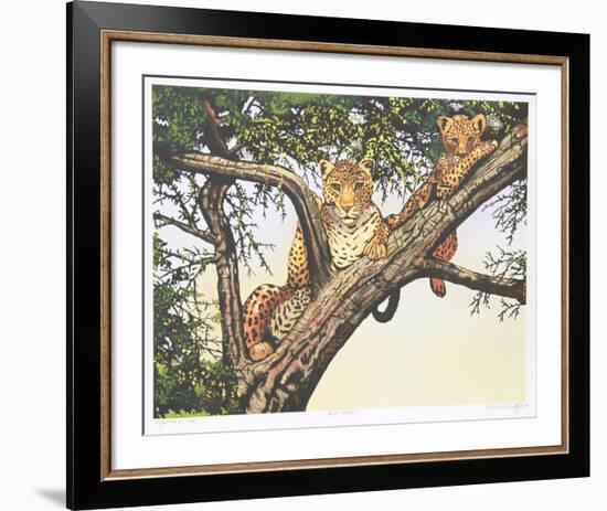 Leopards in Tree-Caroline Schultz-Framed Collectable Print