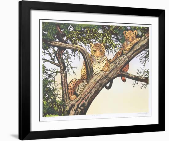 Leopards in Tree-Caroline Schultz-Framed Collectable Print