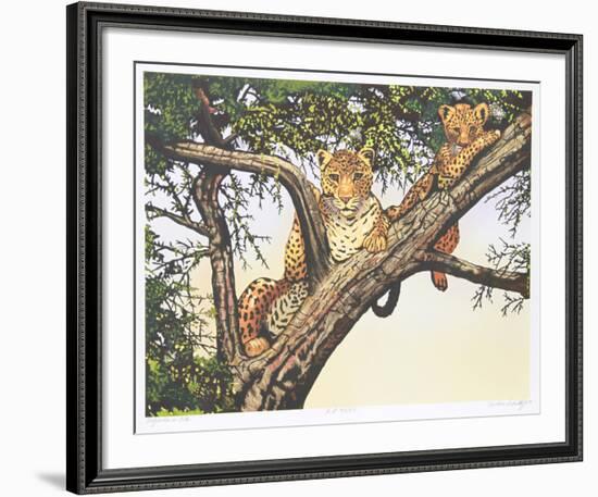 Leopards in Tree-Caroline Schultz-Framed Collectable Print