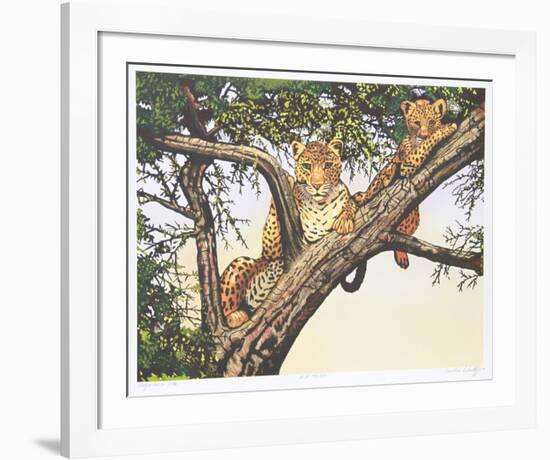 Leopards in Tree-Caroline Schultz-Framed Collectable Print