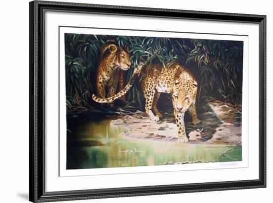 Leopards out of Shadows-Sydney Taylor-Framed Limited Edition