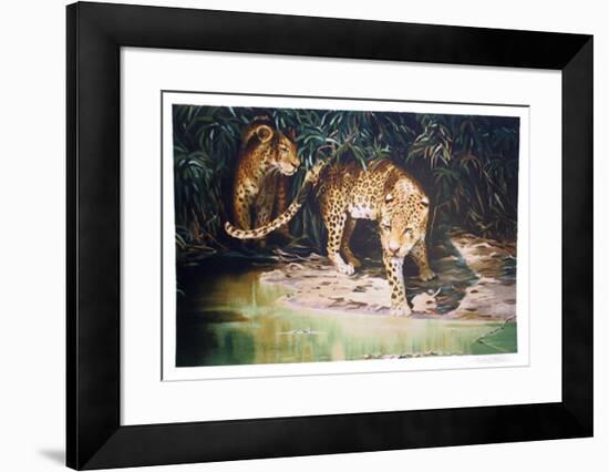 Leopards out of Shadows-Sydney Taylor-Framed Limited Edition