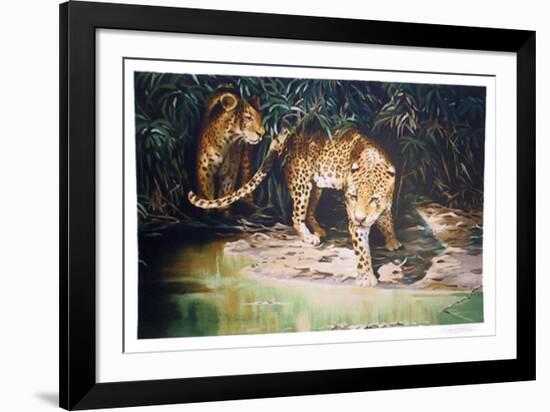 Leopards out of Shadows-Sydney Taylor-Framed Limited Edition