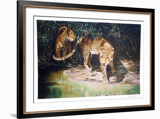 Leopards out of Shadows-Sydney Taylor-Framed Limited Edition