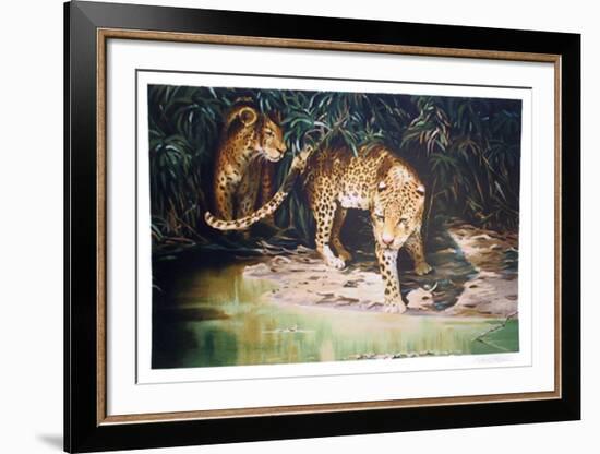 Leopards out of Shadows-Sydney Taylor-Framed Limited Edition