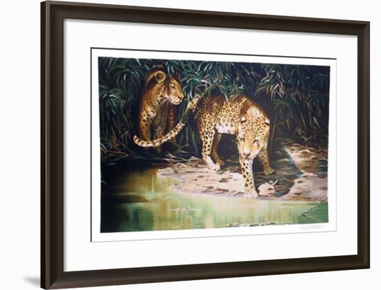 Leopards out of Shadows-Sydney Taylor-Framed Limited Edition