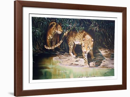 Leopards out of Shadows-Sydney Taylor-Framed Limited Edition