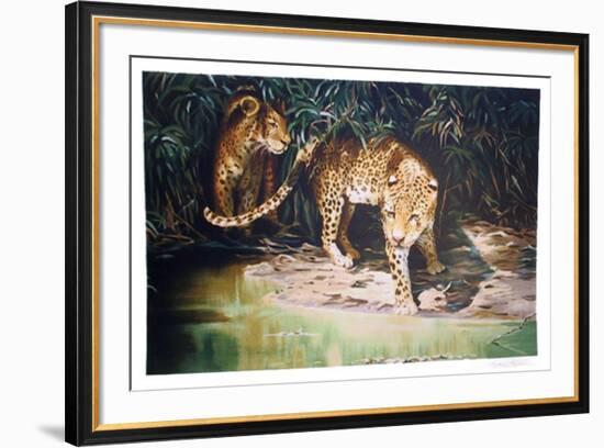 Leopards out of Shadows-Sydney Taylor-Framed Limited Edition