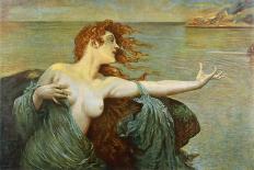The Siren Sings Her Song Luring Sailors to Destruction-Leopold Schmutzler-Framed Art Print