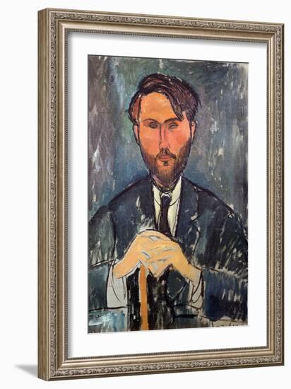 Leopold Zborowski (1889-1932) with a Walking Stick, 1917-Amedeo Modigliani-Framed Giclee Print