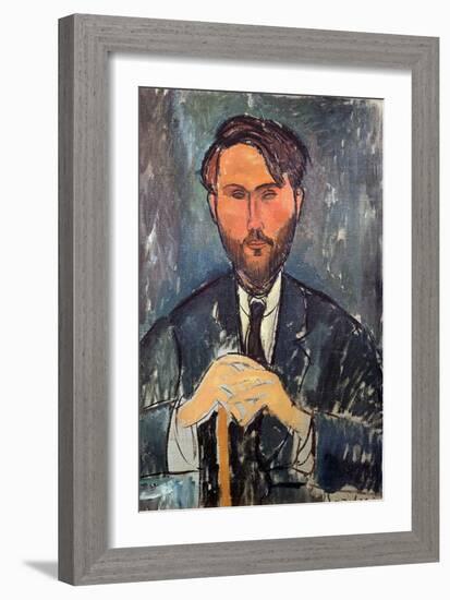 Leopold Zborowski (1889-1932) with a Walking Stick, 1917-Amedeo Modigliani-Framed Giclee Print