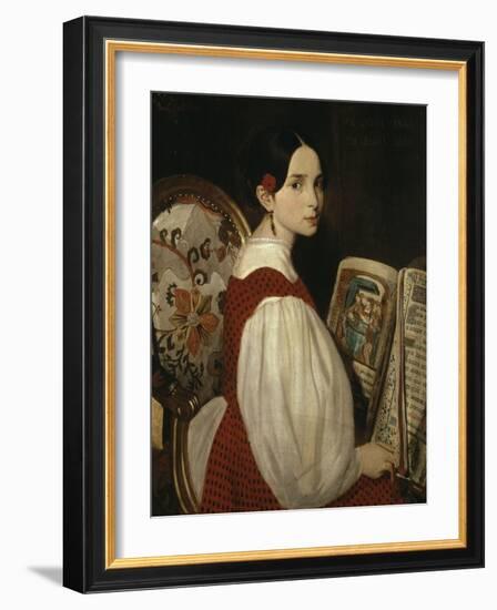 Léopoldine au livre d'heures-Auguste De Chatillon-Framed Giclee Print