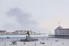 A View of St. Petersburg; Decemberist Square with an Equestrian Statue of Peter the Great-Leperate-Framed Giclee Print