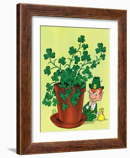 Leprechaun and Clover - Jack & Jill-Milt Groth-Framed Giclee Print