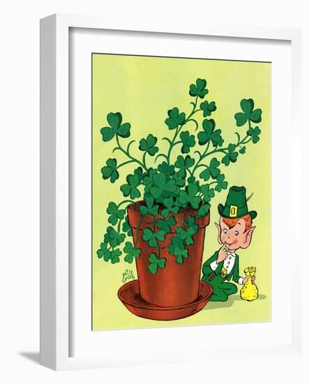 Leprechaun and Clover - Jack & Jill-Milt Groth-Framed Giclee Print