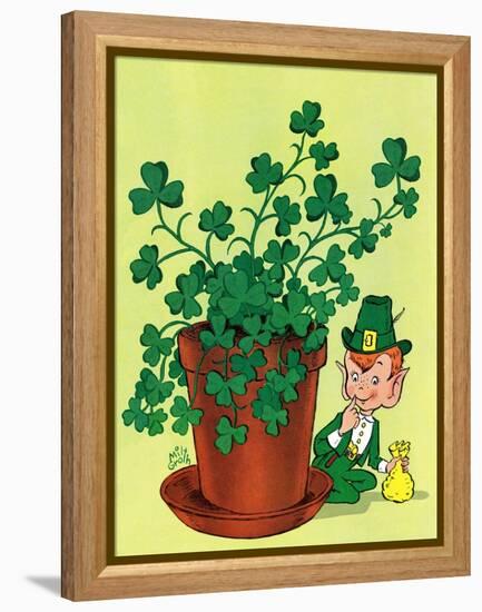 Leprechaun and Clover - Jack & Jill-Milt Groth-Framed Premier Image Canvas