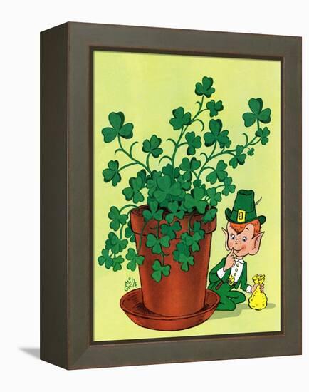 Leprechaun and Clover - Jack & Jill-Milt Groth-Framed Premier Image Canvas