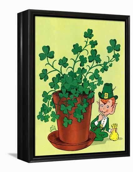 Leprechaun and Clover - Jack & Jill-Milt Groth-Framed Premier Image Canvas