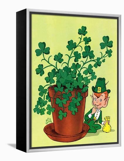 Leprechaun and Clover - Jack & Jill-Milt Groth-Framed Premier Image Canvas