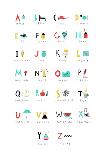 Zoo Alphabet - V, W, X, Y, Z Letters-Lera Efremova-Framed Art Print