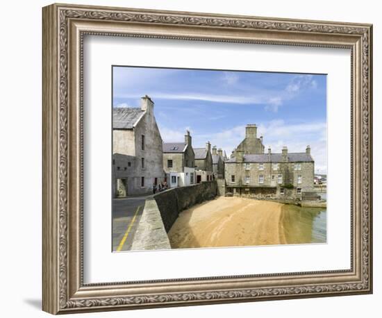 Lerwick. the Lodberries, Old Merchants Offices in the Historic Center Near the Harbor-Martin Zwick-Framed Photographic Print