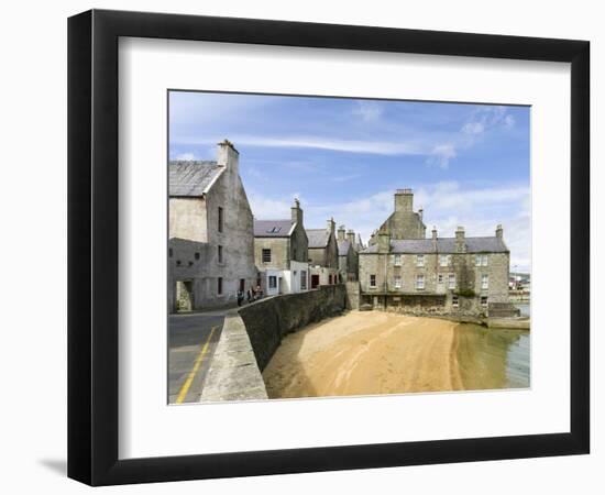 Lerwick. the Lodberries, Old Merchants Offices in the Historic Center Near the Harbor-Martin Zwick-Framed Photographic Print