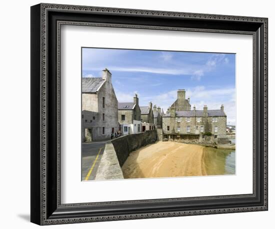 Lerwick. the Lodberries, Old Merchants Offices in the Historic Center Near the Harbor-Martin Zwick-Framed Photographic Print