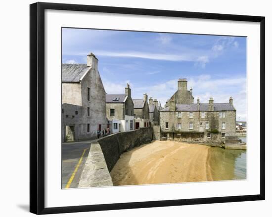 Lerwick. the Lodberries, Old Merchants Offices in the Historic Center Near the Harbor-Martin Zwick-Framed Photographic Print