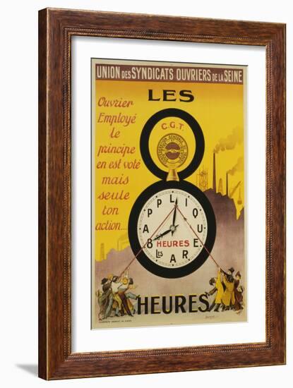 Les 8 Heures Work Incentive Poster-Doumenq-Framed Giclee Print