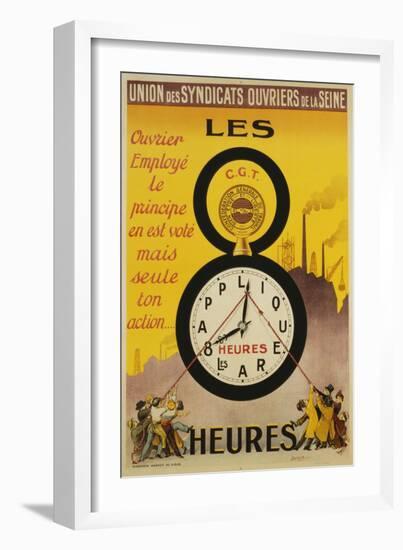 Les 8 Heures Work Incentive Poster-Doumenq-Framed Giclee Print