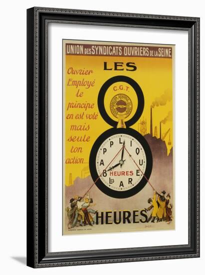 Les 8 Heures Work Incentive Poster-Doumenq-Framed Giclee Print