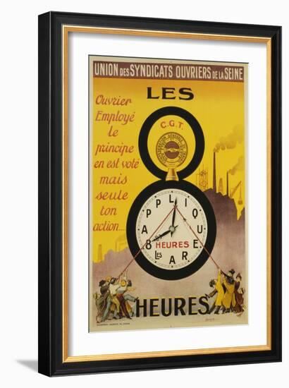 Les 8 Heures Work Incentive Poster-Doumenq-Framed Giclee Print