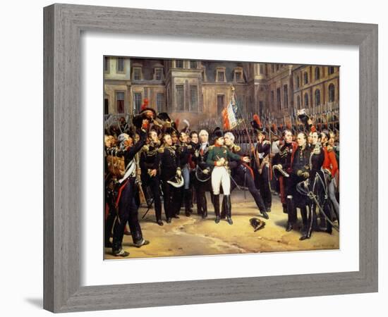 Les Adieux De Fontainebleau, 20th April 1814-Horace Vernet-Framed Giclee Print