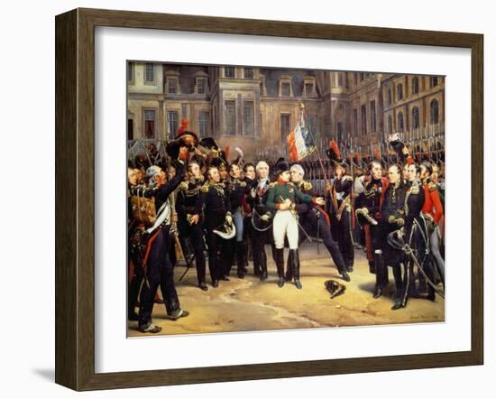 Les Adieux De Fontainebleau, 20th April 1814-Horace Vernet-Framed Giclee Print