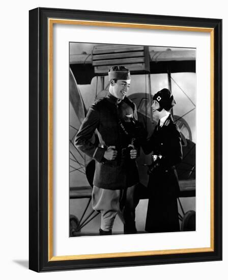 Les Ailes WINGS by WilliamWellman with Richard Arlen and Clara Bow, 1927 (Oscar, 1927) (b/w photo)-null-Framed Photo