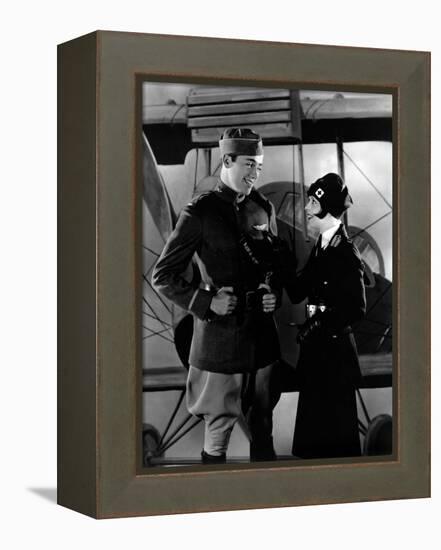 Les Ailes WINGS by WilliamWellman with Richard Arlen and Clara Bow, 1927 (Oscar, 1927) (b/w photo)-null-Framed Stretched Canvas