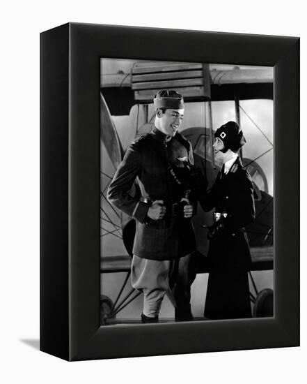 Les Ailes WINGS by WilliamWellman with Richard Arlen and Clara Bow, 1927 (Oscar, 1927) (b/w photo)-null-Framed Stretched Canvas