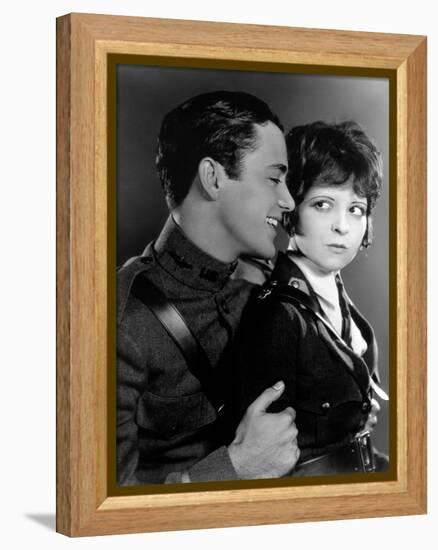 Les Ailes WINGS by WilliamWellman with Richard Arlen and Clara Bow, 1927 (Oscar, 1927) (b/w photo)-null-Framed Stretched Canvas