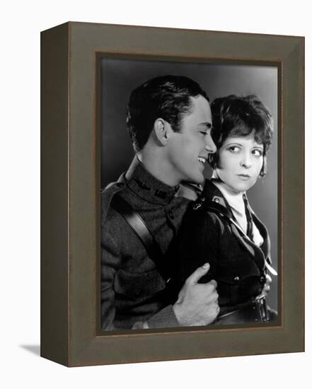 Les Ailes WINGS by WilliamWellman with Richard Arlen and Clara Bow, 1927 (Oscar, 1927) (b/w photo)-null-Framed Stretched Canvas