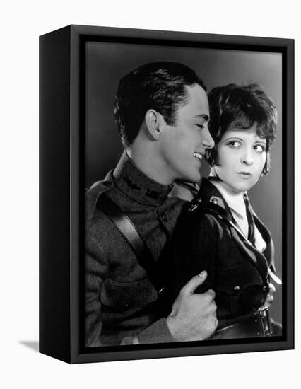 Les Ailes WINGS by WilliamWellman with Richard Arlen and Clara Bow, 1927 (Oscar, 1927) (b/w photo)-null-Framed Stretched Canvas