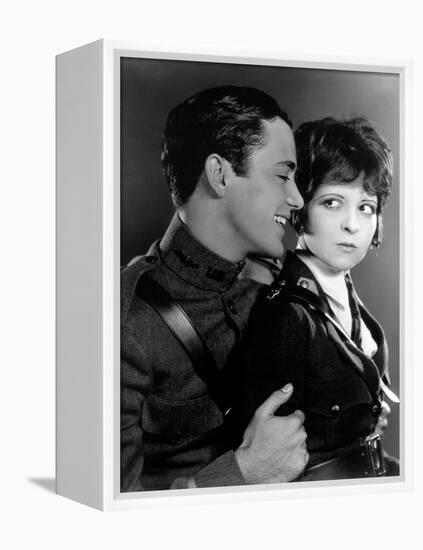 Les Ailes WINGS by WilliamWellman with Richard Arlen and Clara Bow, 1927 (Oscar, 1927) (b/w photo)-null-Framed Stretched Canvas