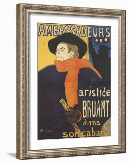 Les Ambassadeurs: Aristide Bruant-Henri de Toulouse-Lautrec-Framed Giclee Print