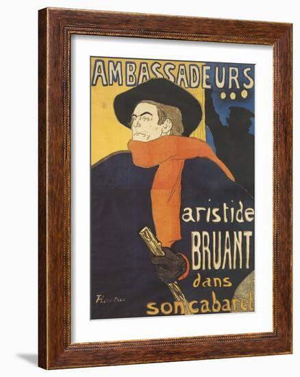 Les Ambassadeurs: Aristide Bruant-Henri de Toulouse-Lautrec-Framed Giclee Print