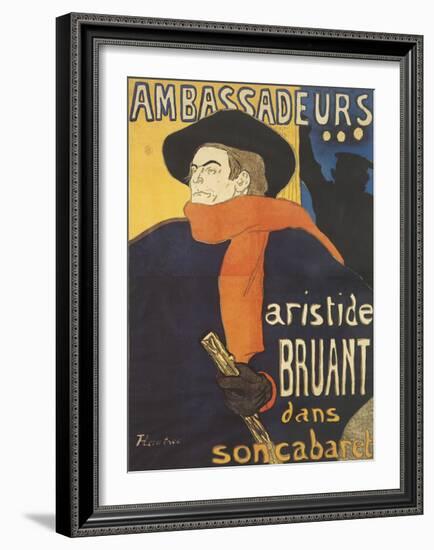 Les Ambassadeurs: Aristide Bruant-Henri de Toulouse-Lautrec-Framed Giclee Print