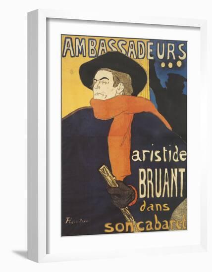 Les Ambassadeurs: Aristide Bruant-Henri de Toulouse-Lautrec-Framed Giclee Print